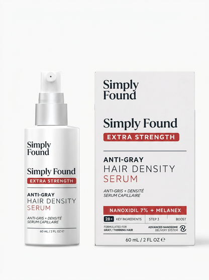 Simply Found EXTRA STRENGTH® — Anti-Gray Hair Density Serum (7% Nanoxidil + 3 DHT Inhibitors)