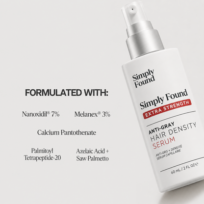 Simply Found EXTRA STRENGTH® — Anti-Gray Hair Density Serum (7% Nanoxidil + 3 DHT Inhibitors)
